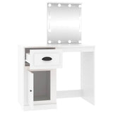 Dressing Table with LED White 90x50x132.5 cm Engineered Wood - Close-Up Angle