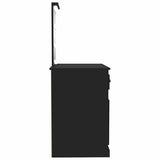 Dressing Table with LED Black 90x50x132.5 cm Engineered Wood
