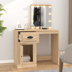 Dressing Table with LED Sonoma Oak 90x50x132.5 cm