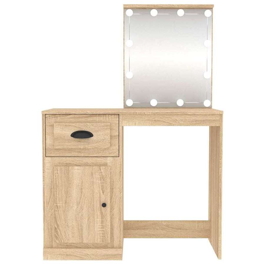 Dressing Table with LED Sonoma Oak 90x50x132.5 cm
