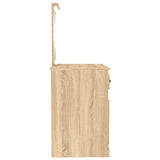 Dressing Table with LED Sonoma Oak 90x50x132.5 cm Engineered Wood