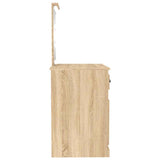 Dressing Table with LED Sonoma Oak 90x50x132.5 cm Engineered Wood - Extra Image