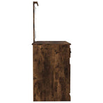 Dressing Table with LED Smoked Oak 90x50x132.5 cm