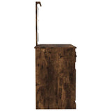 Dressing Table with LED Smoked Oak 90x50x132.5 cm Engineered Wood - Low Angle