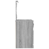 Dressing Table with LED Grey Sonoma 90x50x132.5 cm Engineered Wood - Low Angle