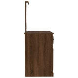 Dressing Table with LED Brown Oak 90x50x132.5 cm Engineered Wood - Low Angle