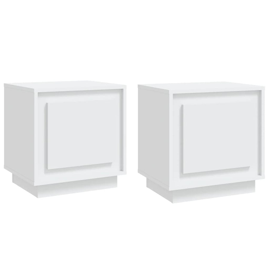 Bedside Cabinets 2 pcs White 44x35x45 cm Engineered Wood