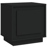 Bedside Cabinet Black 44x35x45 cm Engineered Wood - Front View