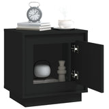 Bedside Cabinet Black 44x35x45 cm Engineered Wood - 45-Degree Angle