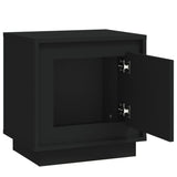 Bedside Cabinet Black 44x35x45 cm Engineered Wood - Rear View