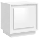 Bedside Cabinet High Gloss White 44x35x45 cm Engineered Wood - Front View