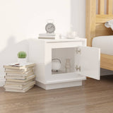Bedside Cabinet High Gloss White 44x35x45 cm Engineered Wood - Side View