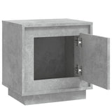 Bedside Cabinet Concrete Grey 44x35x45 cm Engineered Wood - Rear View