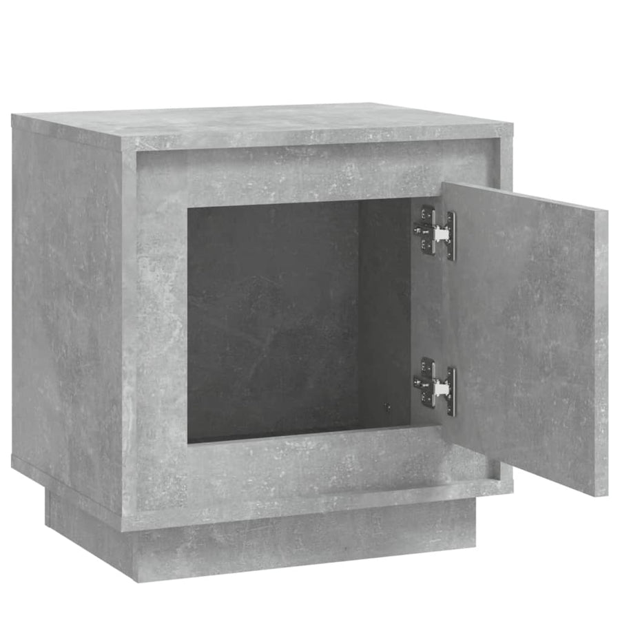 Bedside Cabinet Concrete Grey 44x35x45 cm Engineered Wood
