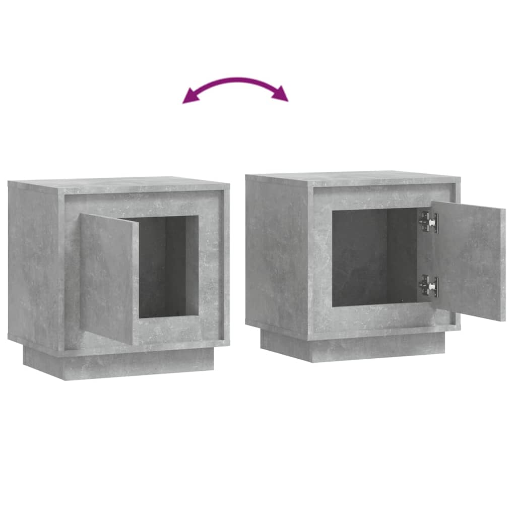 Bedside Cabinet Concrete Grey 44x35x45 cm Engineered Wood