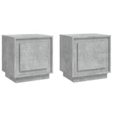 Bedside Cabinets 2 pcs Concrete Grey 44x35x45 cm Engineered Wood - Front View