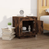 Bedside Cabinet Smoked Oak 44x35x45 cm Engineered Wood - Side View