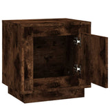 Bedside Cabinet Smoked Oak 44x35x45 cm Engineered Wood - Rear View