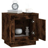 Bedside Cabinets 2 pcs Smoked Oak 44x35x45 cm Engineered Wood - 45-Degree Angle