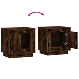 Bedside Cabinets 2 pcs Smoked Oak 44x35x45 cm Engineered Wood - Extra Image
