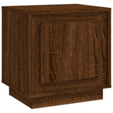 Bedside Cabinet Brown Oak 44x35x45 cm Engineered Wood - Front View
