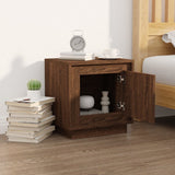Bedside Cabinet Brown Oak 44x35x45 cm Engineered Wood - Side View