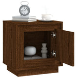 Bedside Cabinet Brown Oak 44x35x45 cm Engineered Wood - 45-Degree Angle