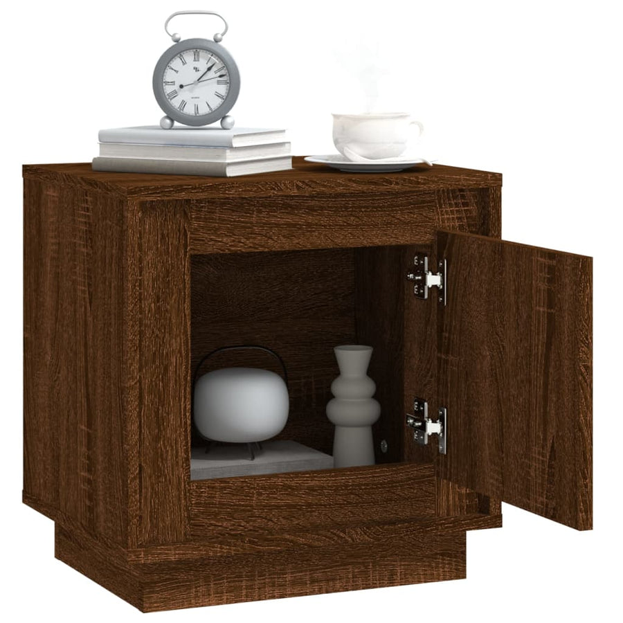Bedside Cabinet Brown Oak 44x35x45 cm Engineered Wood