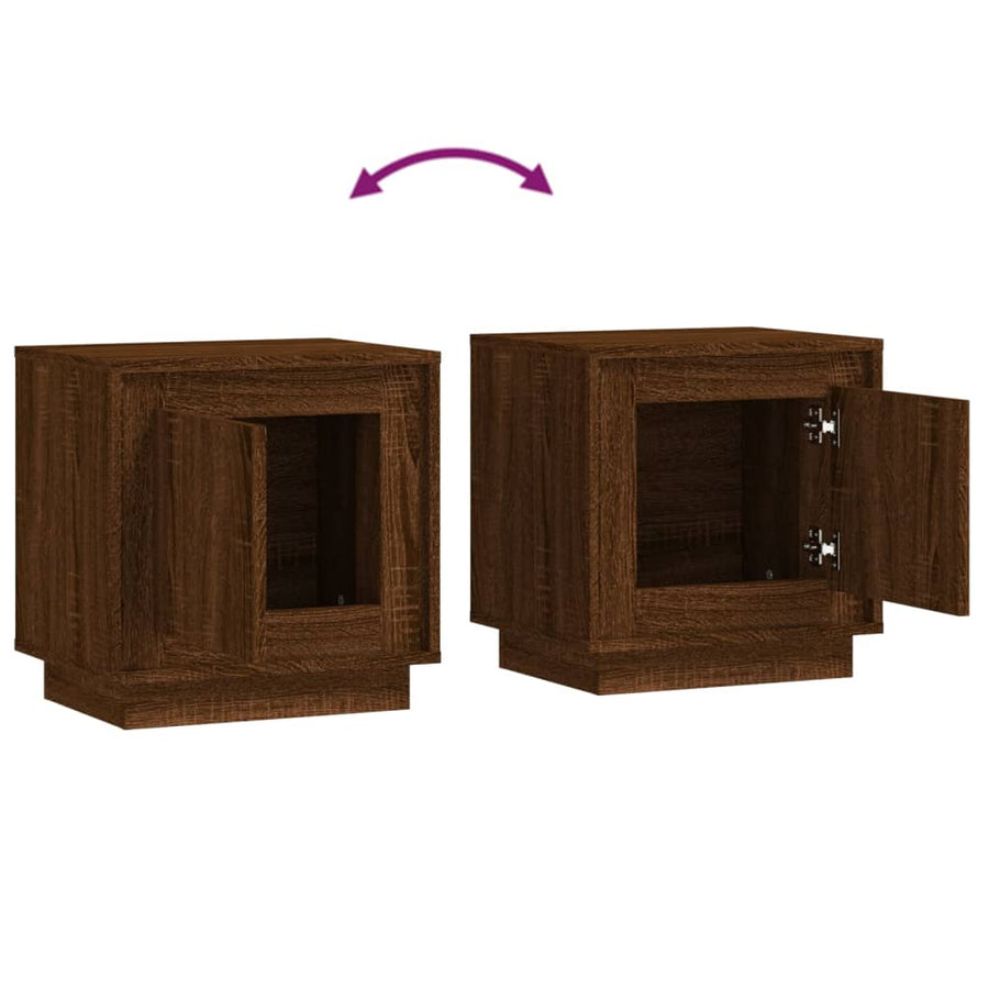 Bedside Cabinet Brown Oak 44x35x45 cm Engineered Wood