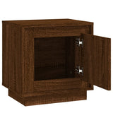 Bedside Cabinets 2 pcs Brown Oak 44x35x45 cm Engineered Wood - Rear View