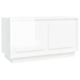 TV Cabinet High Gloss White 80x35x45 cm Engineered Wood - Front View