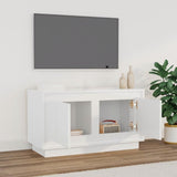 TV Cabinet High Gloss White 80x35x45 cm Engineered Wood - Side View