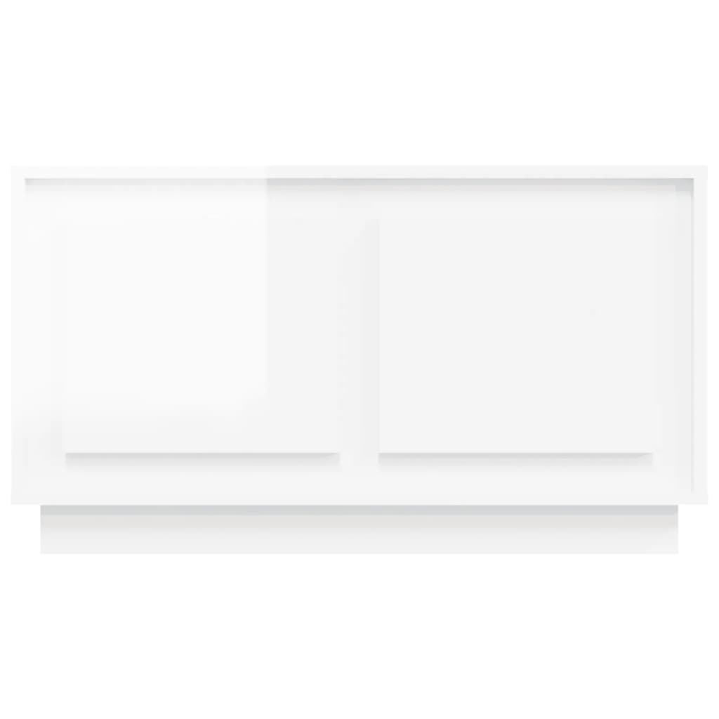 TV Cabinet High Gloss White 80x35x45 cm Engineered Wood