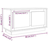 TV Cabinet Concrete Grey 80x35x45 cm Engineered Wood