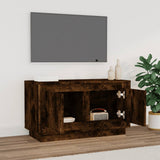 TV Cabinet Smoked Oak 80x35x45 cm Engineered Wood - Side View