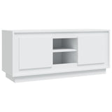 TV Cabinet White 102x35x45 cm Engineered Wood - Front View