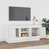 TV Cabinet White 102x35x45 cm Engineered Wood - Side View