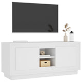 TV Cabinet White 102x35x45 cm Engineered Wood - Top-Down View