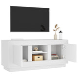 TV Cabinet White 102x35x45 cm Engineered Wood - 45-Degree Angle