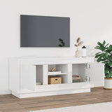 TV Cabinet High Gloss White 102x35x45 cm Engineered Wood - Side View