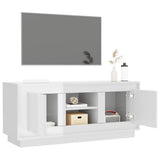 TV Cabinet High Gloss White 102x35x45 cm Engineered Wood - 45-Degree Angle