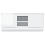 TV Cabinet High Gloss White 102x35x45 cm Engineered Wood - Rear View