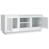 TV Cabinet High Gloss White 102x35x45 cm Engineered Wood - Close-Up Angle