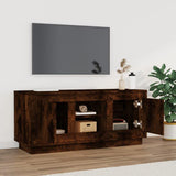 TV Cabinet Smoked Oak 102x35x45 cm Engineered Wood - Side View