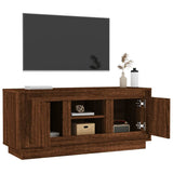 TV Cabinet Brown Oak 102x35x45 cm Engineered Wood - 45-Degree Angle