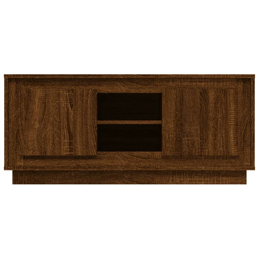 TV Cabinet Brown Oak 102x35x45 cm Engineered Wood