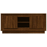 TV Cabinet Brown Oak 102x35x45 cm Engineered Wood - Rear View