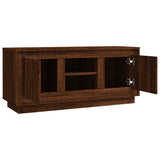TV Cabinet Brown Oak 102x35x45 cm Engineered Wood - Close-Up Angle