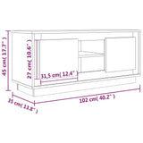 TV Cabinet Brown Oak 102x35x45 cm Engineered Wood