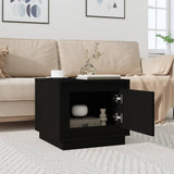 Coffee Table Black 51x50x44 cm Engineered Wood - Side View